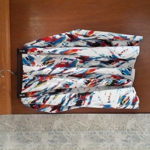 Vibrant Midi Length A-Line Skirt Size 3X V208